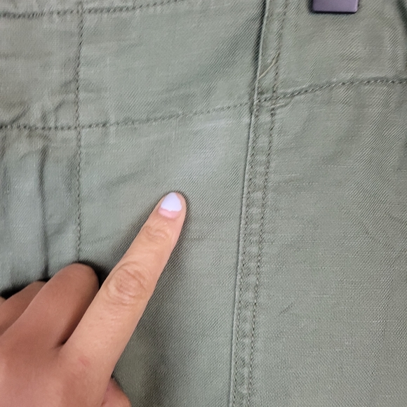 GAP Linen Cotton Blend Olive Green Wide Leg Flowy Cozy Comfy Lounge Pants - Picture 4 of 10